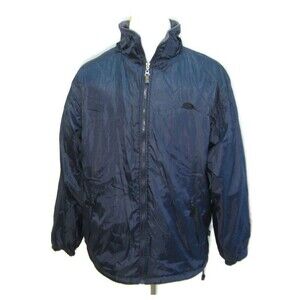 MQ Men's (Size XL) Blue Gray Reversible Warm Winter Jacket Fleece Coat 4 Pockets